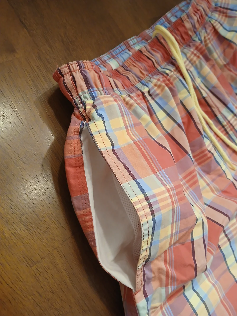 Daniel Cremieux Men's Plaid Swim Shorts Size L Drawstring Lined